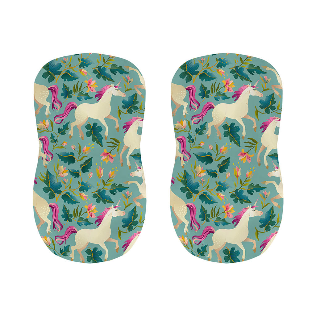 Floral Unicorn Pattern Print Bar Stool Covers