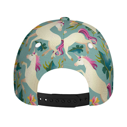 Floral Unicorn Pattern Print Baseball Cap