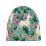 Floral Unicorn Pattern Print Beanie