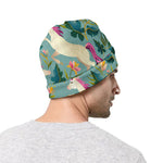 Floral Unicorn Pattern Print Beanie