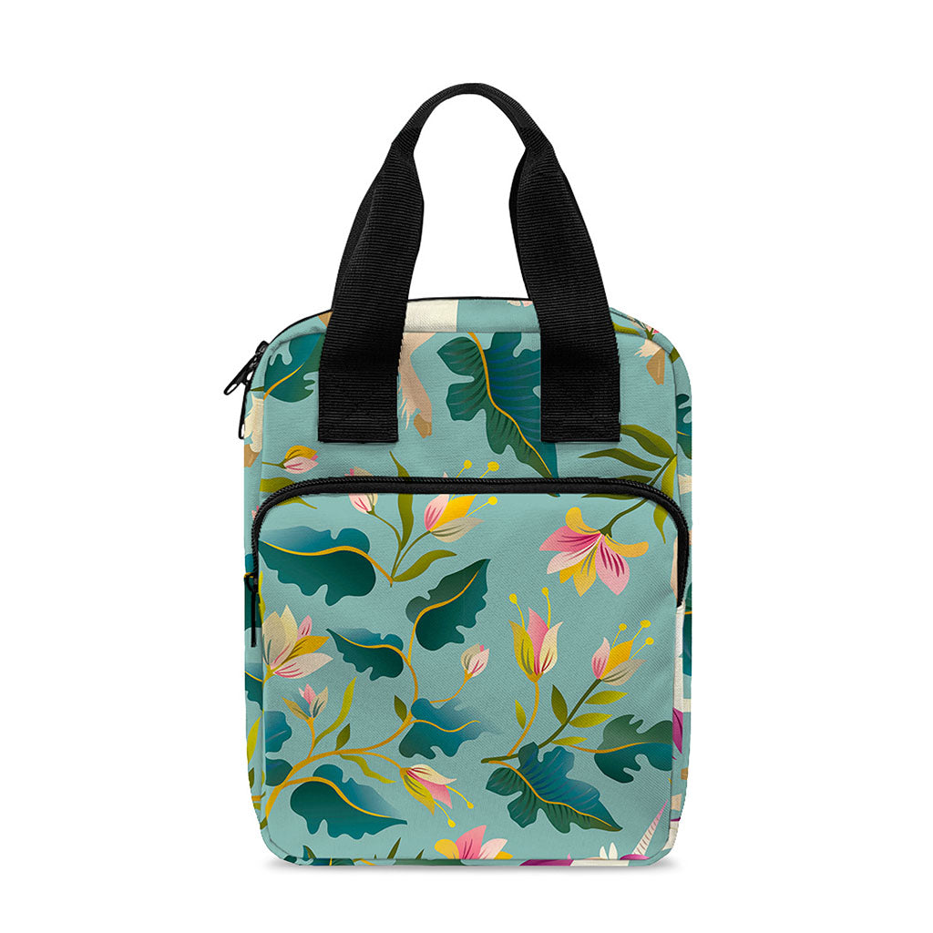 Floral Unicorn Pattern Print Bible Tote Bag