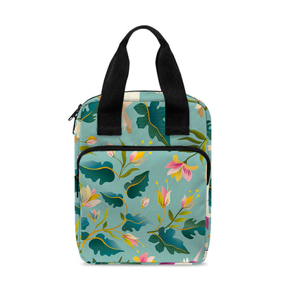 Floral Unicorn Pattern Print Bible Tote Bag