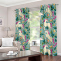 Floral Unicorn Pattern Print Dimout Grommet Curtains