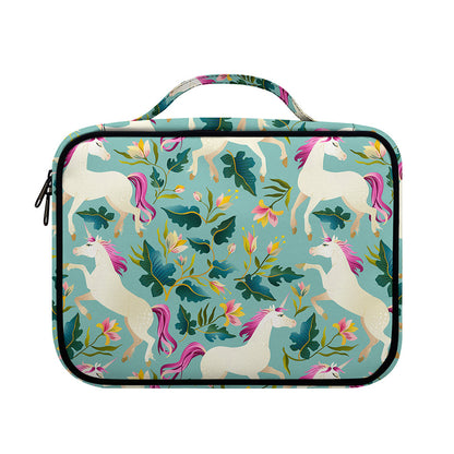 Floral Unicorn Pattern Print Briefcase Bible Bag