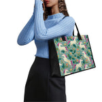 Floral Unicorn Pattern Print Canvas Tote Bag