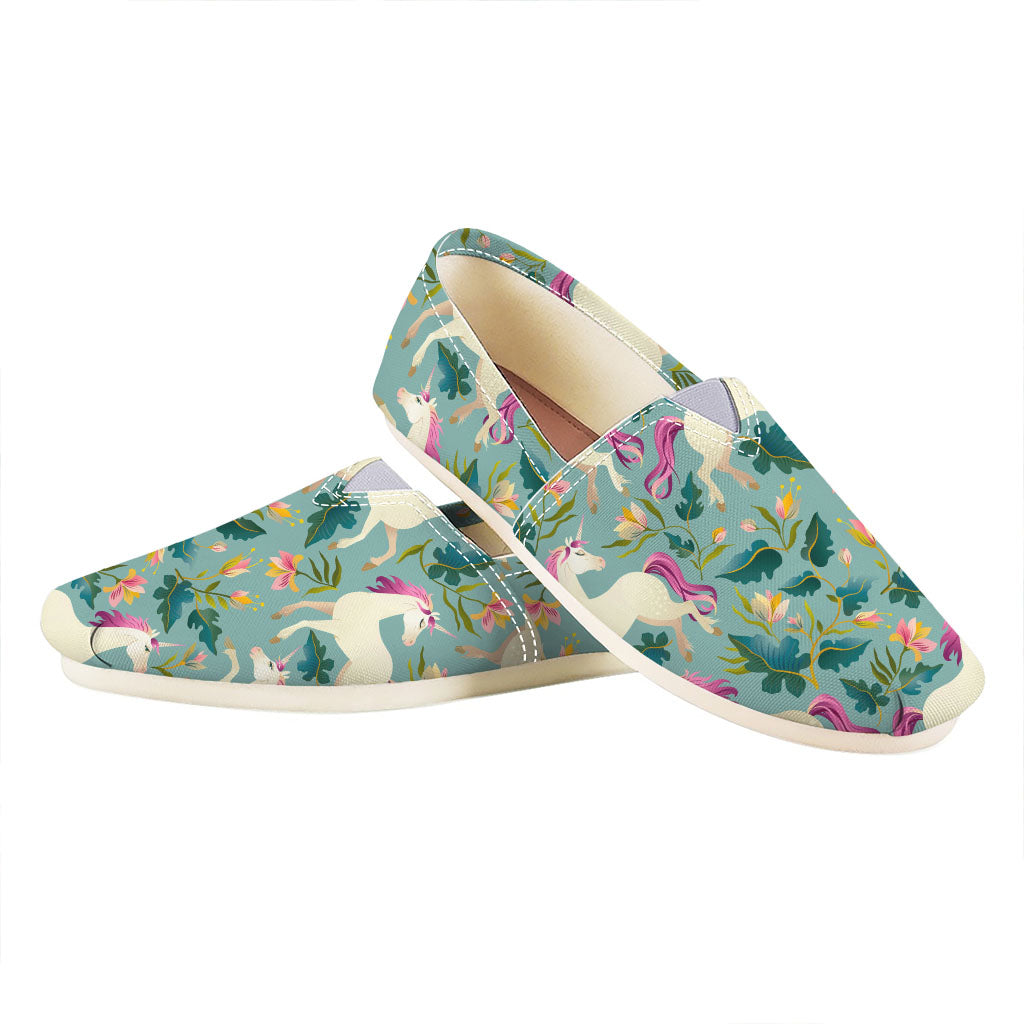 Floral Unicorn Pattern Print Casual Shoes