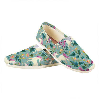 Floral Unicorn Pattern Print Casual Shoes
