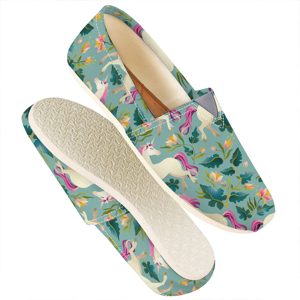 Floral Unicorn Pattern Print Casual Shoes