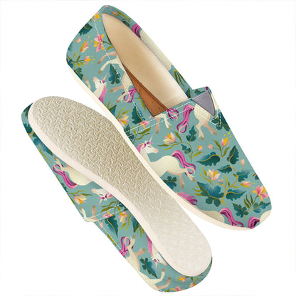 Floral Unicorn Pattern Print Casual Shoes