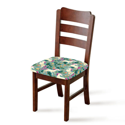 Floral Unicorn Pattern Print Chair Cushion Cover