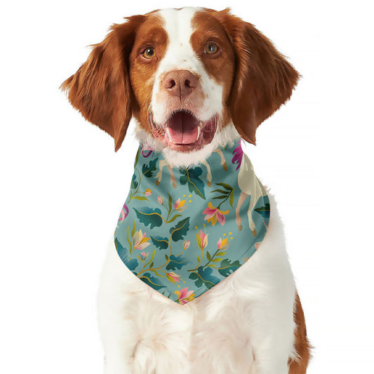 Floral Unicorn Pattern Print Dog Bandana