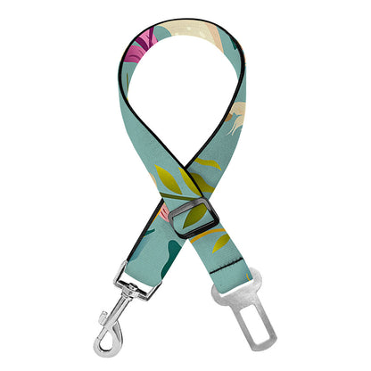 Floral Unicorn Pattern Print Dog Seat Belt