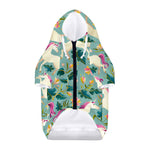 Floral Unicorn Pattern Print Dog Zip Up Hoodie