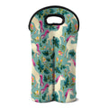 Floral Unicorn Pattern Print Double Neoprene Wine Tote