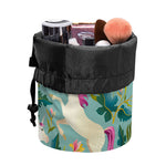 Floral Unicorn Pattern Print Drawstring Makeup Bag