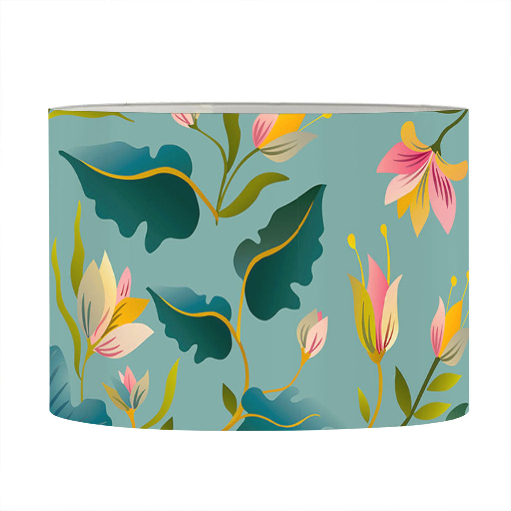Floral Unicorn Pattern Print Drum Lamp Shade