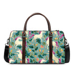 Floral Unicorn Pattern Print Duffle Bag