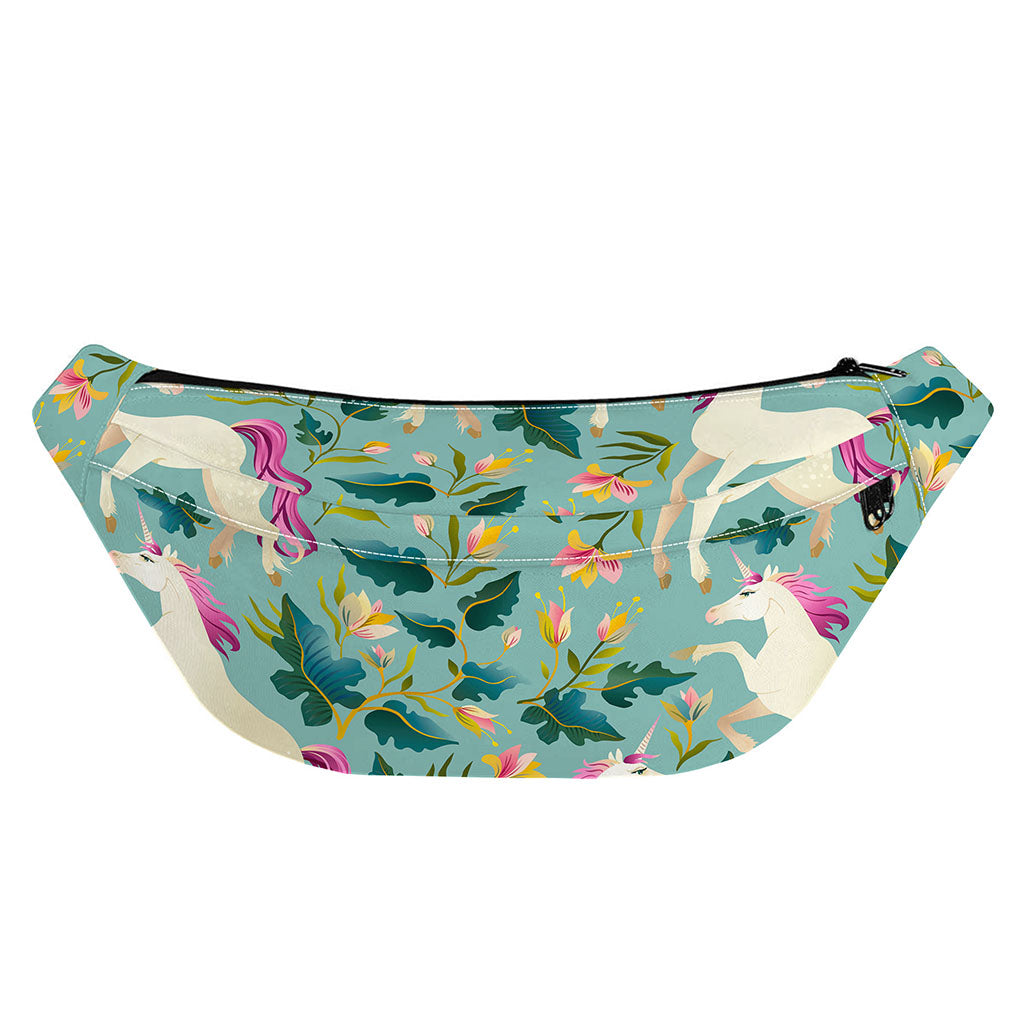 Floral Unicorn Pattern Print Fanny Pack