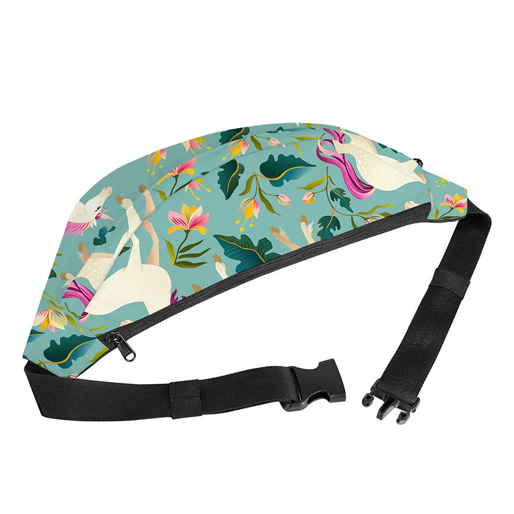 Floral Unicorn Pattern Print Fanny Pack