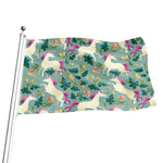 Floral Unicorn Pattern Print Flag