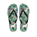 Floral Unicorn Pattern Print Flip Flops