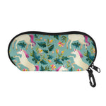 Floral Unicorn Pattern Print Glasses Case