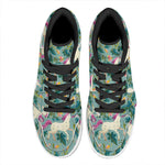 Floral Unicorn Pattern Print High Top Leather Sneakers