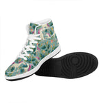 Floral Unicorn Pattern Print High Top Leather Sneakers