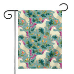 Floral Unicorn Pattern Print House Flag