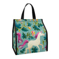 Floral Unicorn Pattern Print Insulated Lunch Tote