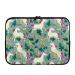 Floral Unicorn Pattern Print Laptop Sleeve