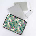 Floral Unicorn Pattern Print Laptop Sleeve