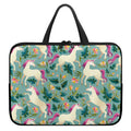 Floral Unicorn Pattern Print Laptop Sleeve With Handle