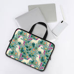 Floral Unicorn Pattern Print Laptop Sleeve With Handle