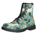 Floral Unicorn Pattern Print Lace-Up Boots