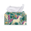 Floral Unicorn Pattern Print Leather Tissue Box Cover