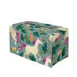 Floral Unicorn Pattern Print Leather Tissue Box Cover