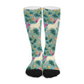Floral Unicorn Pattern Print Long Socks