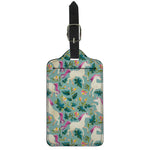 Floral Unicorn Pattern Print Luggage Tag