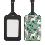 Floral Unicorn Pattern Print Luggage Tag