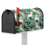Floral Unicorn Pattern Print Mailbox Cover