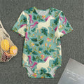 Floral Unicorn Pattern Print Men's Bodysuit