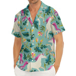 Floral Unicorn Pattern Print Men's Deep V-Neck Shirt