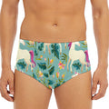 Floral Unicorn Pattern Print Men's Triangle Swim Briefs