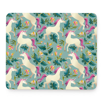 Floral Unicorn Pattern Print Mouse Pad
