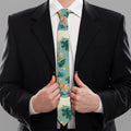 Floral Unicorn Pattern Print Necktie
