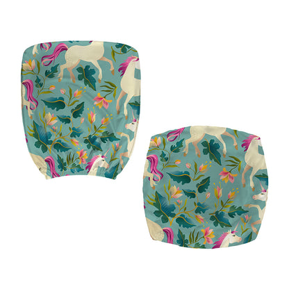 Floral Unicorn Pattern Print Office Chair Cover