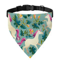Floral Unicorn Pattern Print Over The Collar Dog Bandana