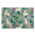 Floral Unicorn Pattern Print Placemat