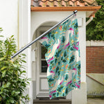 Floral Unicorn Pattern Print Polyester Flag